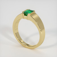 0.93 Ct. Emerald Ring, 18K Yellow Gold 2