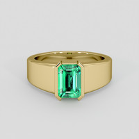 1.61 Ct. Emerald Ring, 18K Yellow Gold 1