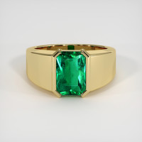 3.43 Ct. Emerald Ring, 18K Yellow Gold 1