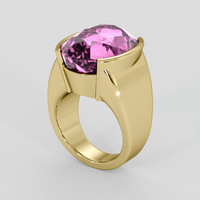 20.84 Ct. Pink Kunzite Ring, 18K Yellow Gold 2