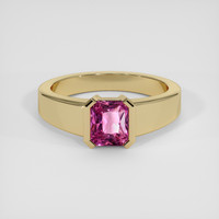 1.19 Ct. Pink Sapphire Ring, 18K Yellow Gold 1