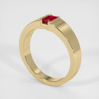 0.52 Ct. Ruby Ring, 18K Yellow Gold 2