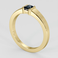 0.49 Ct. Bluish Green Sapphire Ring, 18K Yellow Gold 2