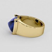 7.28 Ct. Blue Sapphire Ring, 18K Yellow Gold 4
