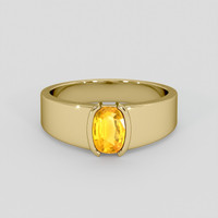 1.18 Ct. Orangish Yellow Sapphire Ring, 18K Yellow Gold 1