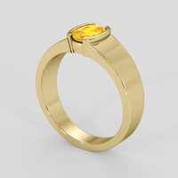 1.18 Ct. Orangish Yellow Sapphire Ring, 18K Yellow Gold 2