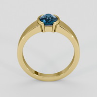 3.02 Ct. Greenish Blue Sapphire Ring, 18K Yellow Gold 3
