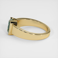 0.74 Ct. Greenish Blue Sapphire Ring, 18K Yellow Gold 4