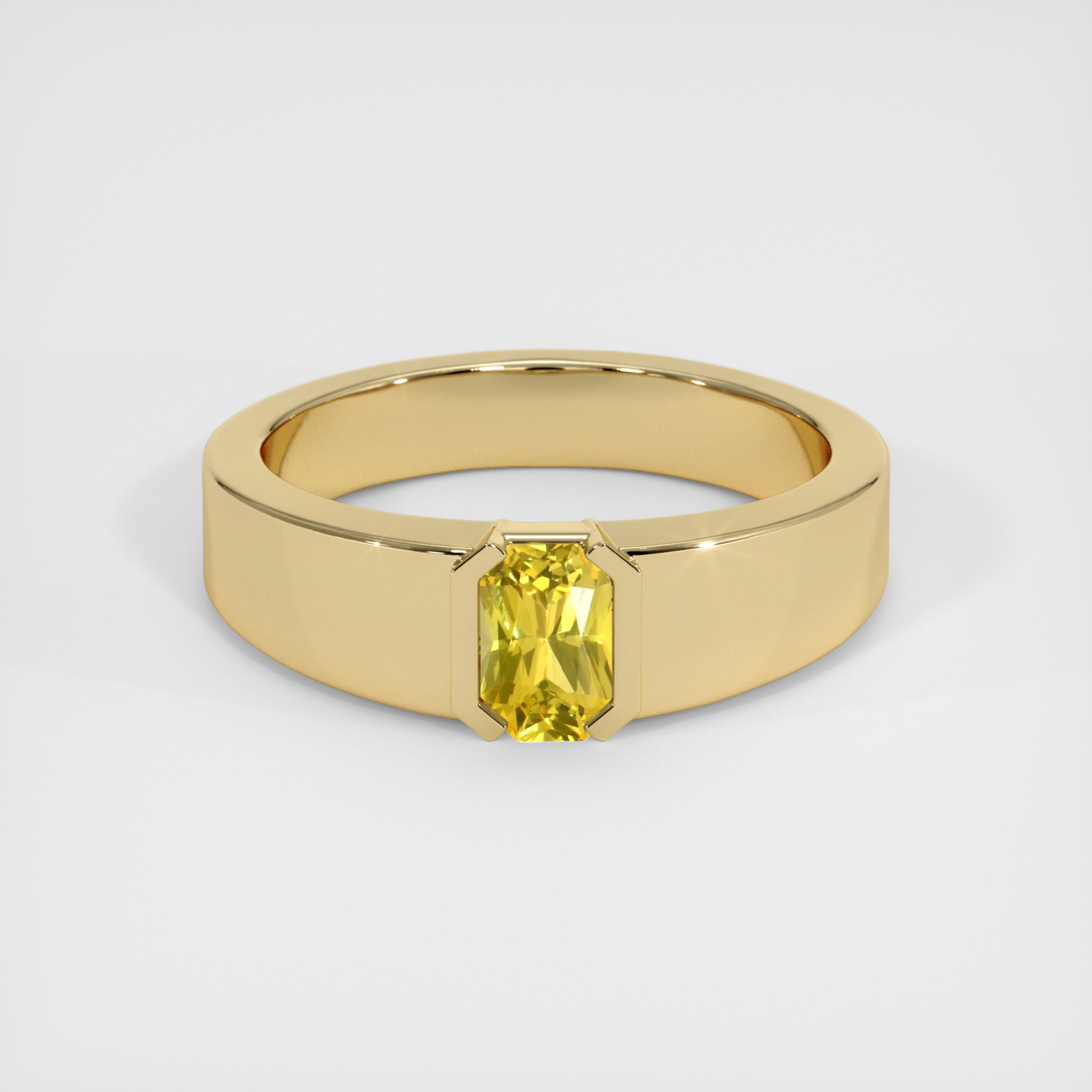 Yellow Men's Sapphire Ring 0.95 Ct. 18K Yellow Gold | The Natural