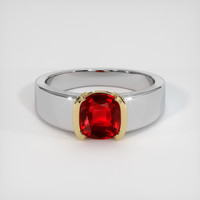 1.50 Ct. Ruby Ring, 14K Yellow & White 1