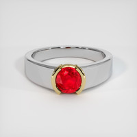 1.10 Ct. Ruby Ring, 14K Yellow & White 1