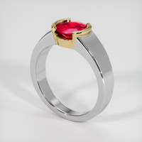 1.22 Ct. Ruby Ring, 14K Yellow & White 2