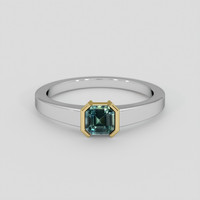 1.36 Ct. Bluish Green Sapphire Ring, 14K Yellow & White 1