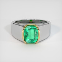 2.67 Ct. Emerald Ring, 18K Yellow & White 1
