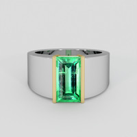 2.42 Ct. Emerald Ring, 18K Yellow & White 1
