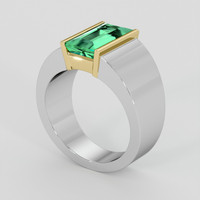 2.42 Ct. Emerald Ring, 18K Yellow & White 2