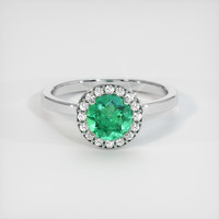 0.73 Ct. Emerald Ring, Platinum 950 1