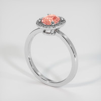 1.09 Ct. Padparadscha Sapphire Ring, 14K White Gold 2
