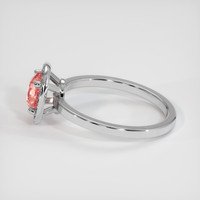 1.09 Ct. Padparadscha Sapphire Ring, 14K White Gold 4