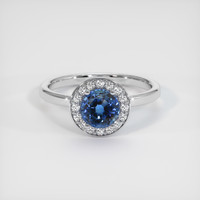 1.20 Ct. Blue Sapphire Ring, 18K White Gold 1