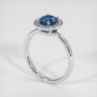 1.20 Ct. Blue Sapphire Ring, 18K White Gold 2