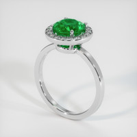1.70 Ct. Emerald Ring, 18K White Gold 2