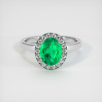 1.38 Ct. Emerald Ring, 18K White Gold 1