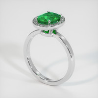 1.38 Ct. Emerald Ring, 18K White Gold 2