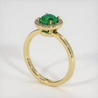 0.83 Ct. Emerald Ring, 18K Yellow Gold 2