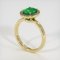 1.38 Ct. Emerald Ring, 18K Yellow Gold 2