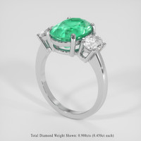 2.67 Ct. Emerald Ring, Platinum 950 2