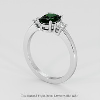 2.92 Ct. Green Tsavorite Garnet Ring, Platinum 950 2