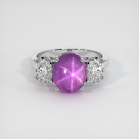 5.42 Ct. Purplish Pink Sapphire Ring, Platinum 950 1