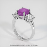 5.42 Ct. Purplish Pink Sapphire Ring, Platinum 950 2