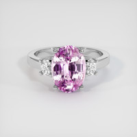 4.02 Ct. Pink Sapphire Ring, Platinum 950 1