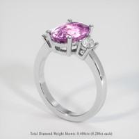 4.02 Ct. Pink Sapphire Ring, Platinum 950 2