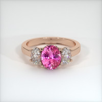 2.21 Ct. Pink Sapphire Ring, 18K Rose Gold 1