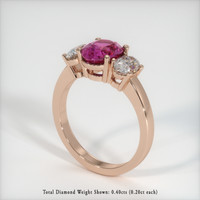 2.21 Ct. Pink Sapphire Ring, 18K Rose Gold 2