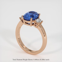 3.77 Ct. Blue Sapphire Ring, 18K Rose Gold 2