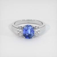 2.21 Ct. Blue Sapphire Ring, 10K White Gold 1