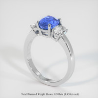 2.21 Ct. Blue Sapphire Ring, 10K White Gold 2