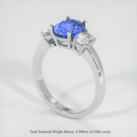 2.35 Ct. Blue Sapphire Ring, 10K White Gold 2