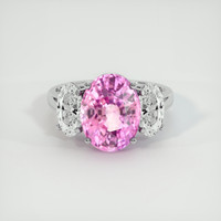 6.15 Ct. Pink Sapphire Ring, 14K White Gold 1