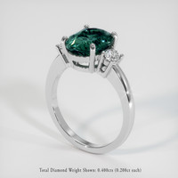 5.03 Ct. Bluish Green Sapphire Ring, 14K White Gold 2