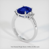 3.58 Ct. Blue Sapphire Ring, 14K White Gold 2
