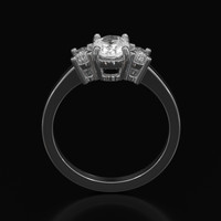 0.92 Ct. White Sapphire Ring, 14K White Gold 3