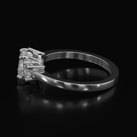 0.92 Ct. White Sapphire Ring, 14K White Gold 4
