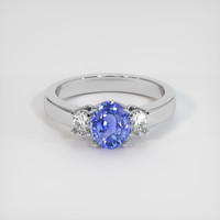 1.58 Ct. Blue Sapphire Ring, 18K White Gold 1