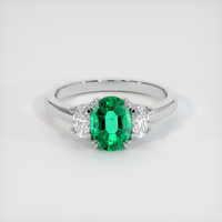 1.19 Ct. Emerald Ring, 18K White Gold 1