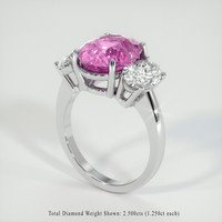 6.15 Ct. Pink Sapphire Ring, 18K White Gold 2